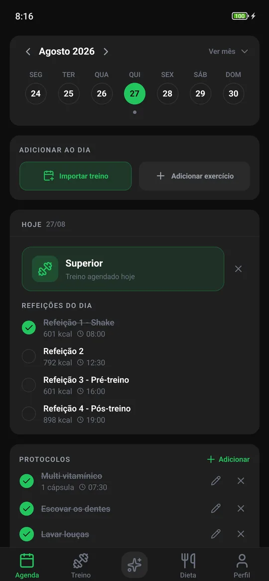 Agenda do dia